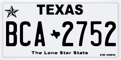 TX license plate BCA2752