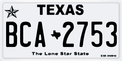 TX license plate BCA2753