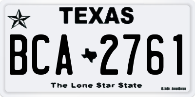 TX license plate BCA2761