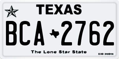 TX license plate BCA2762
