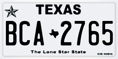 TX license plate BCA2765