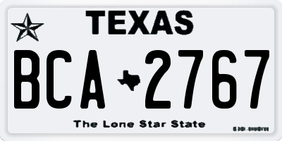 TX license plate BCA2767