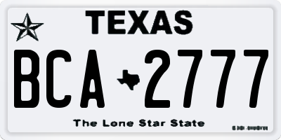 TX license plate BCA2777
