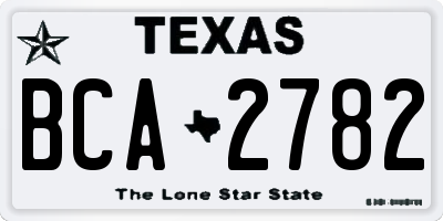 TX license plate BCA2782