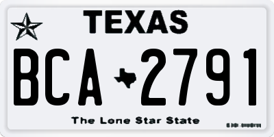 TX license plate BCA2791