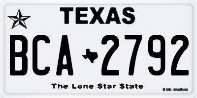 TX license plate BCA2792