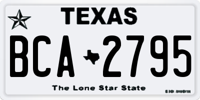 TX license plate BCA2795