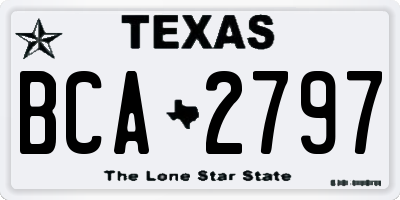 TX license plate BCA2797