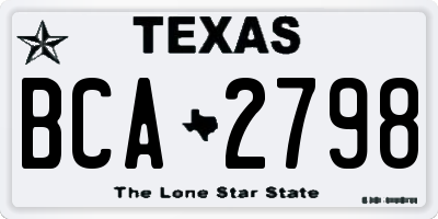 TX license plate BCA2798