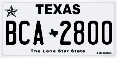 TX license plate BCA2800