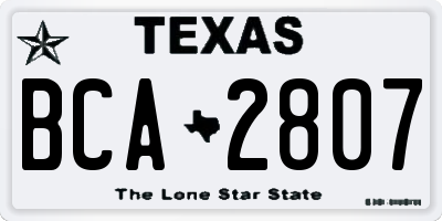 TX license plate BCA2807
