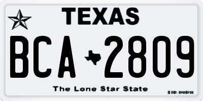 TX license plate BCA2809