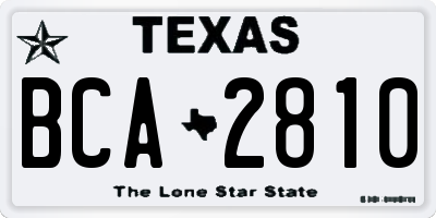 TX license plate BCA2810