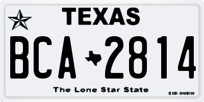 TX license plate BCA2814