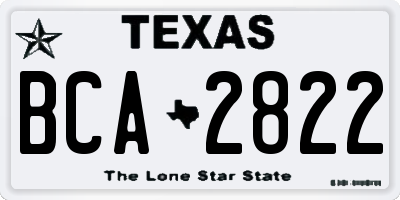 TX license plate BCA2822