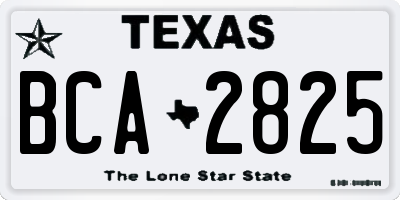 TX license plate BCA2825