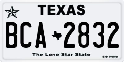 TX license plate BCA2832