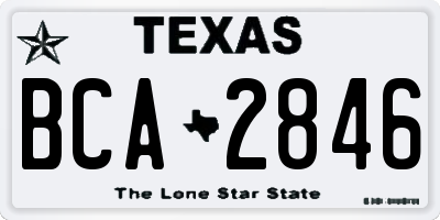 TX license plate BCA2846