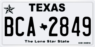 TX license plate BCA2849