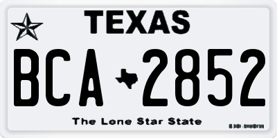 TX license plate BCA2852