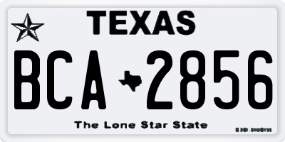 TX license plate BCA2856