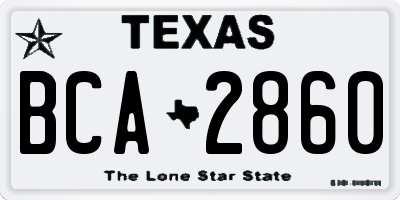 TX license plate BCA2860