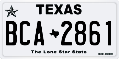 TX license plate BCA2861