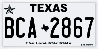 TX license plate BCA2867