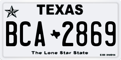 TX license plate BCA2869