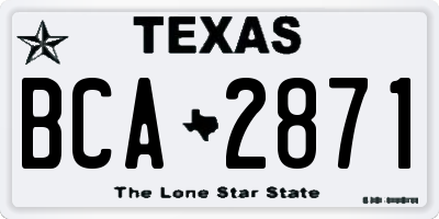 TX license plate BCA2871