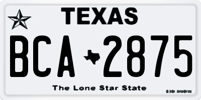 TX license plate BCA2875