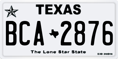 TX license plate BCA2876