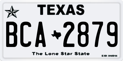 TX license plate BCA2879