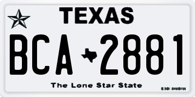 TX license plate BCA2881