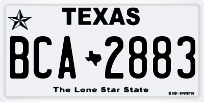 TX license plate BCA2883