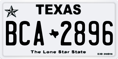 TX license plate BCA2896