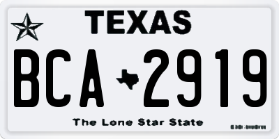 TX license plate BCA2919
