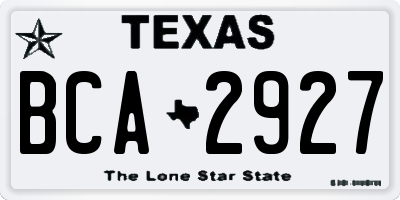 TX license plate BCA2927