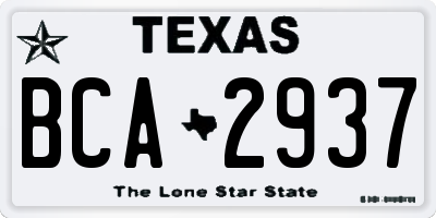 TX license plate BCA2937