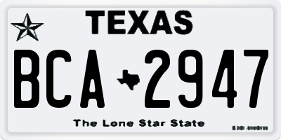 TX license plate BCA2947