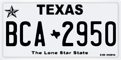 TX license plate BCA2950