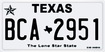 TX license plate BCA2951