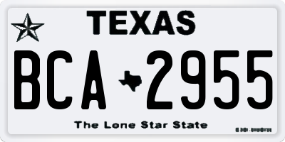 TX license plate BCA2955