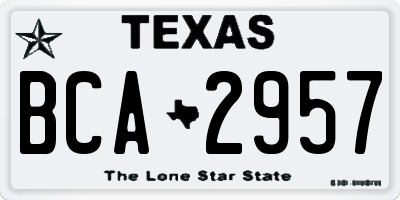 TX license plate BCA2957