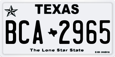 TX license plate BCA2965