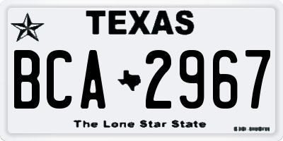 TX license plate BCA2967