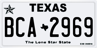 TX license plate BCA2969
