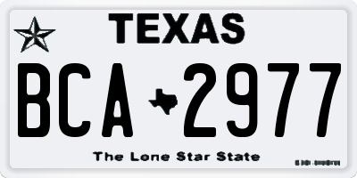 TX license plate BCA2977