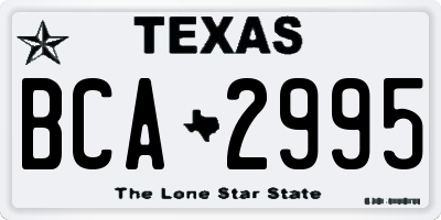 TX license plate BCA2995