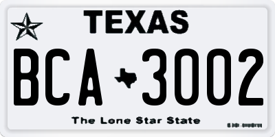 TX license plate BCA3002